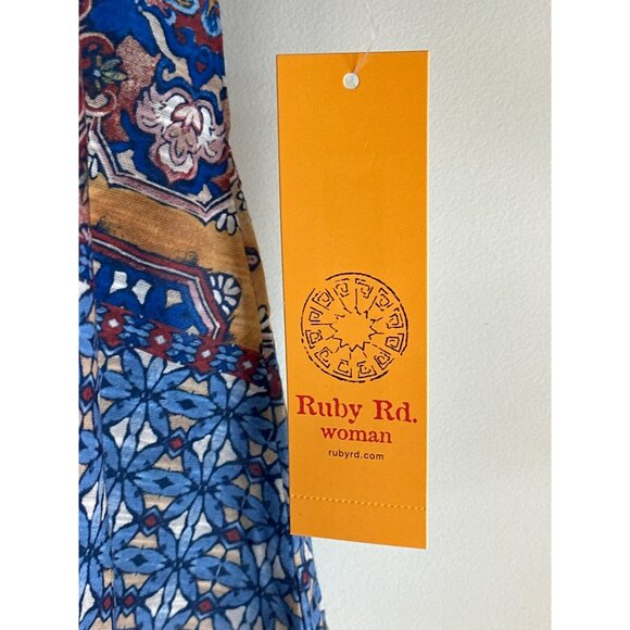 NWT Ruby Rd Women's 4X Sequin Neckline Sublimation Print Top Blouse 26.5"x28.5" - Picture 6 of 9